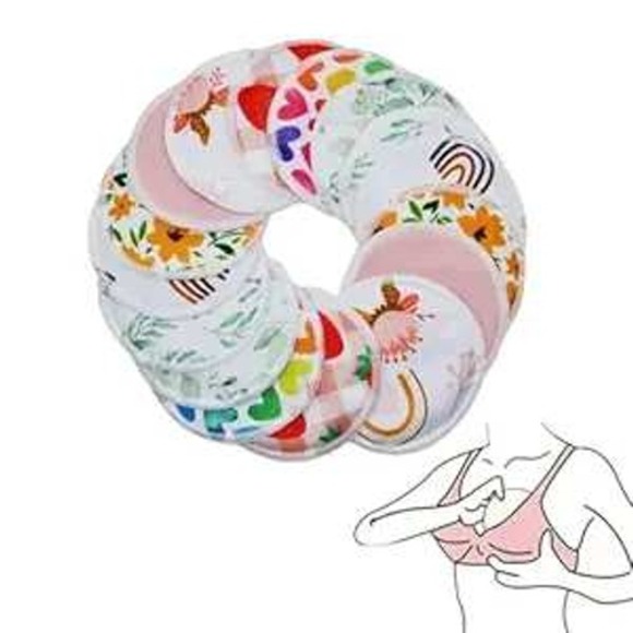 Other - 8 pcs(4 Pairs) Random Prints Breast Pads , Reusable and Washable